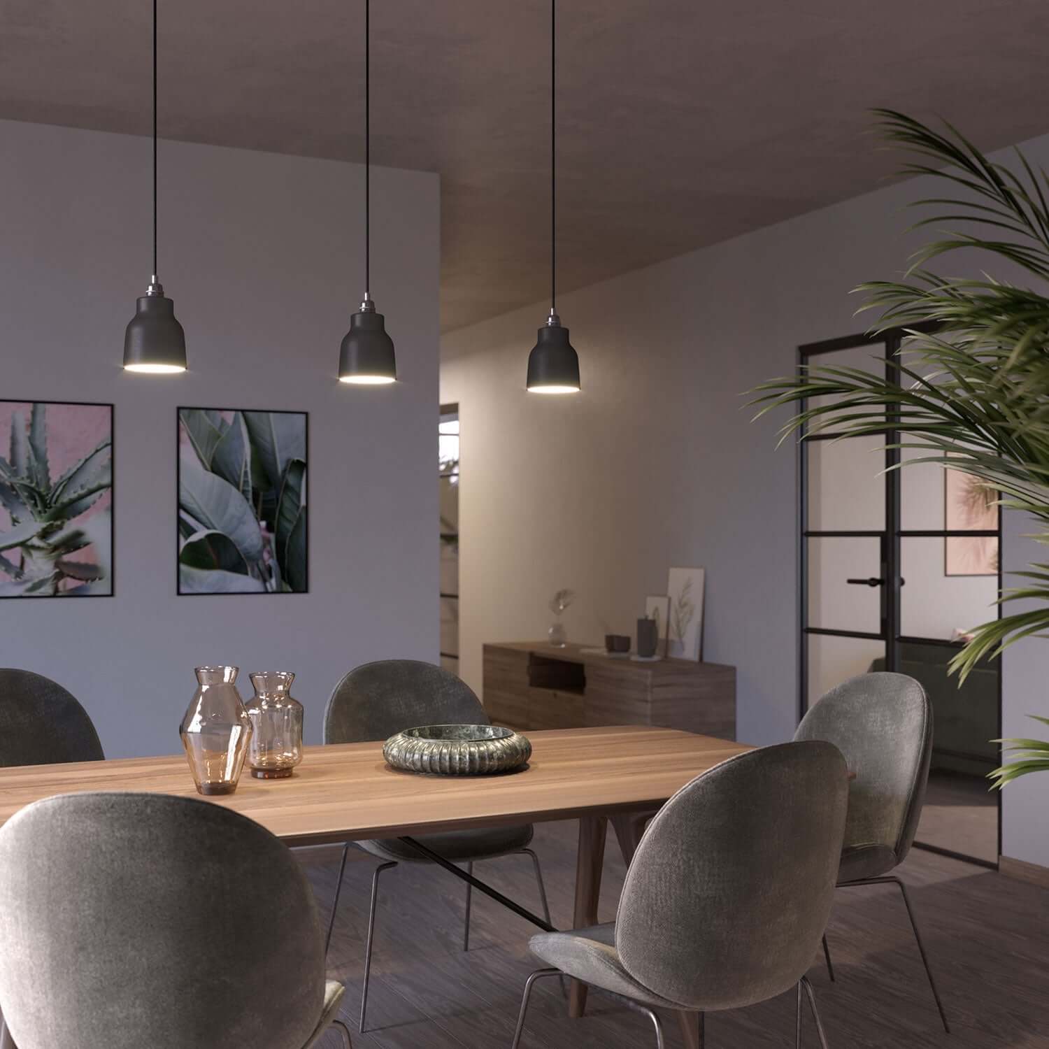 Paralume Vaso in ceramica, collezione Materia - Made in Italy - Lavagna - Creative Cables