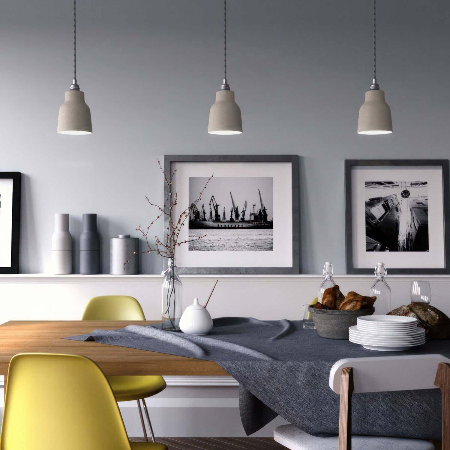 Paralume Vaso in ceramica, collezione Materia - Made in Italy - Tortora striato - Creative Cables