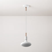 Lampada a sospensione completa di cavo tessile, finiture in metallo e serracavo da 7cm - Bianco