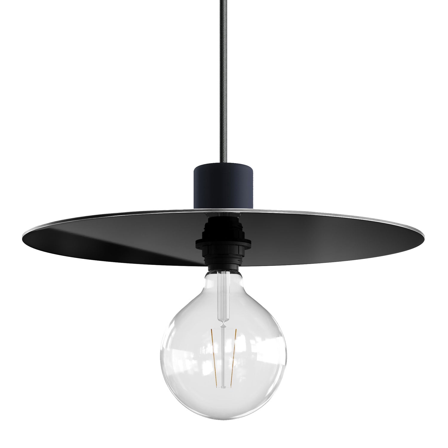 Piatto Ellepì oversize in Dibond per lampade a sospensione da esterni, diametro 40 cm - Made in Italy - Nero