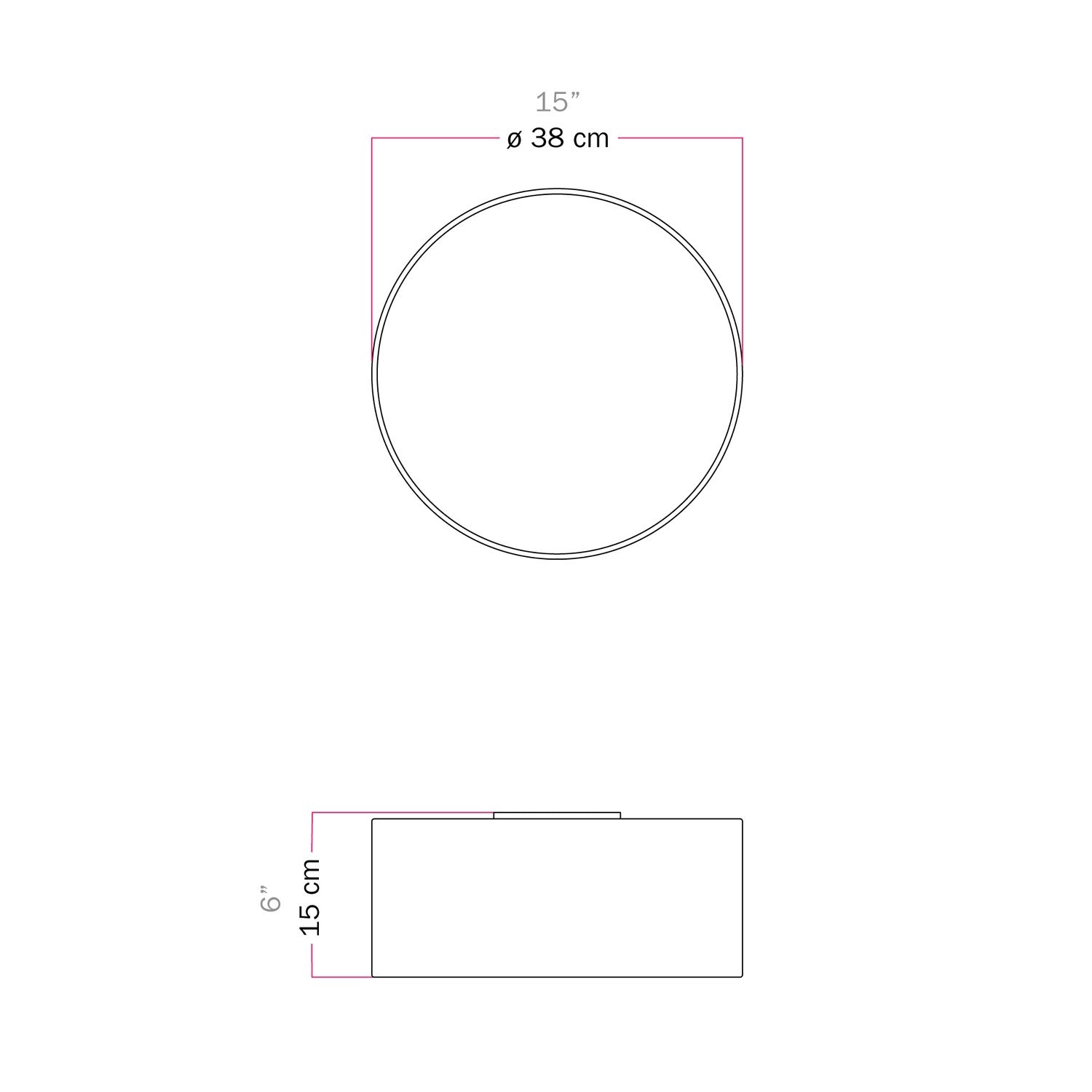 Plafoniera in tessuto Small - Made in Italy - Teletta Lilla
