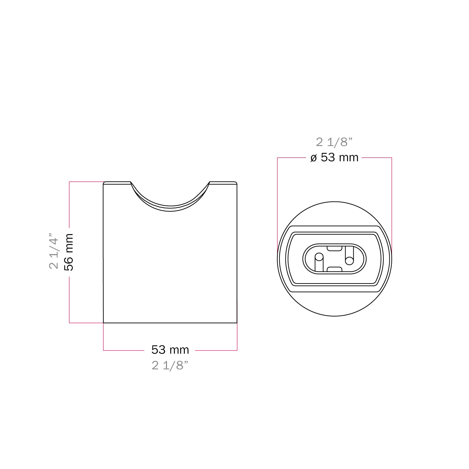 Portalampada S14d in metallo da parete o soffitto - Rame satinato