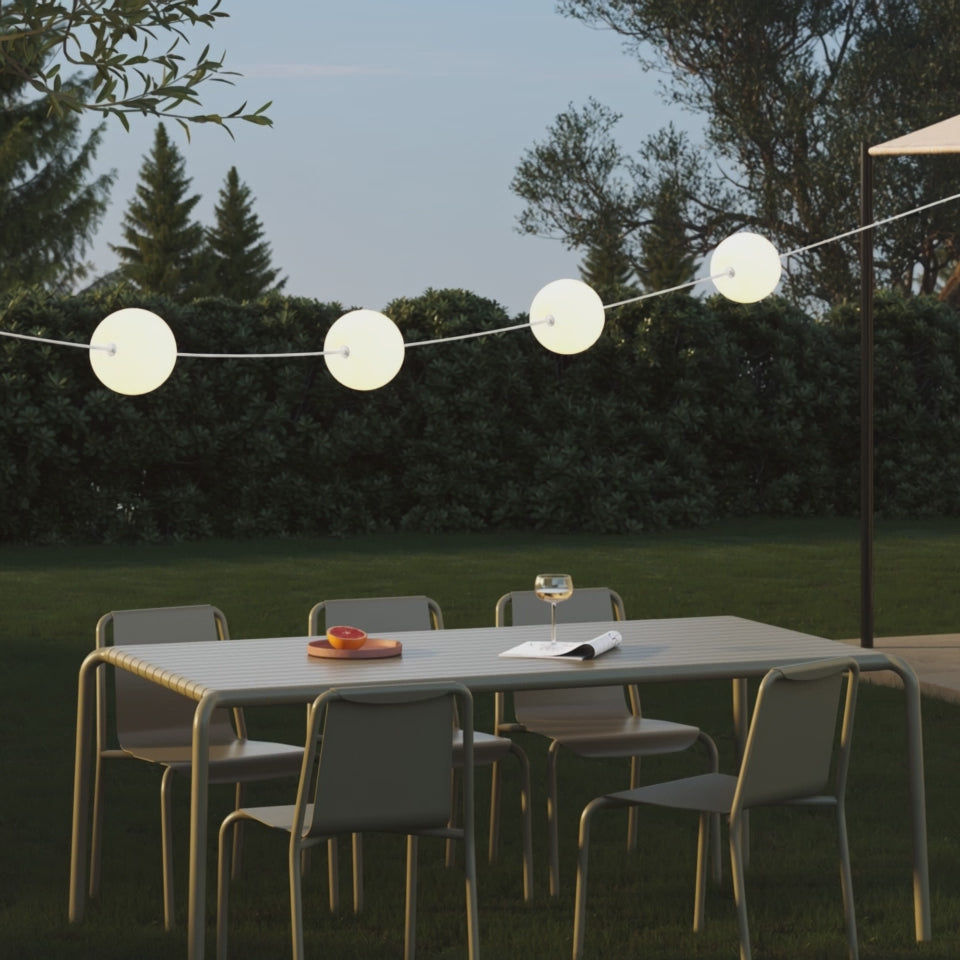 Load video: Outdoor string light 4 light points IP67 Red Starfish Marina with UK Plug - Marina4 Cherry