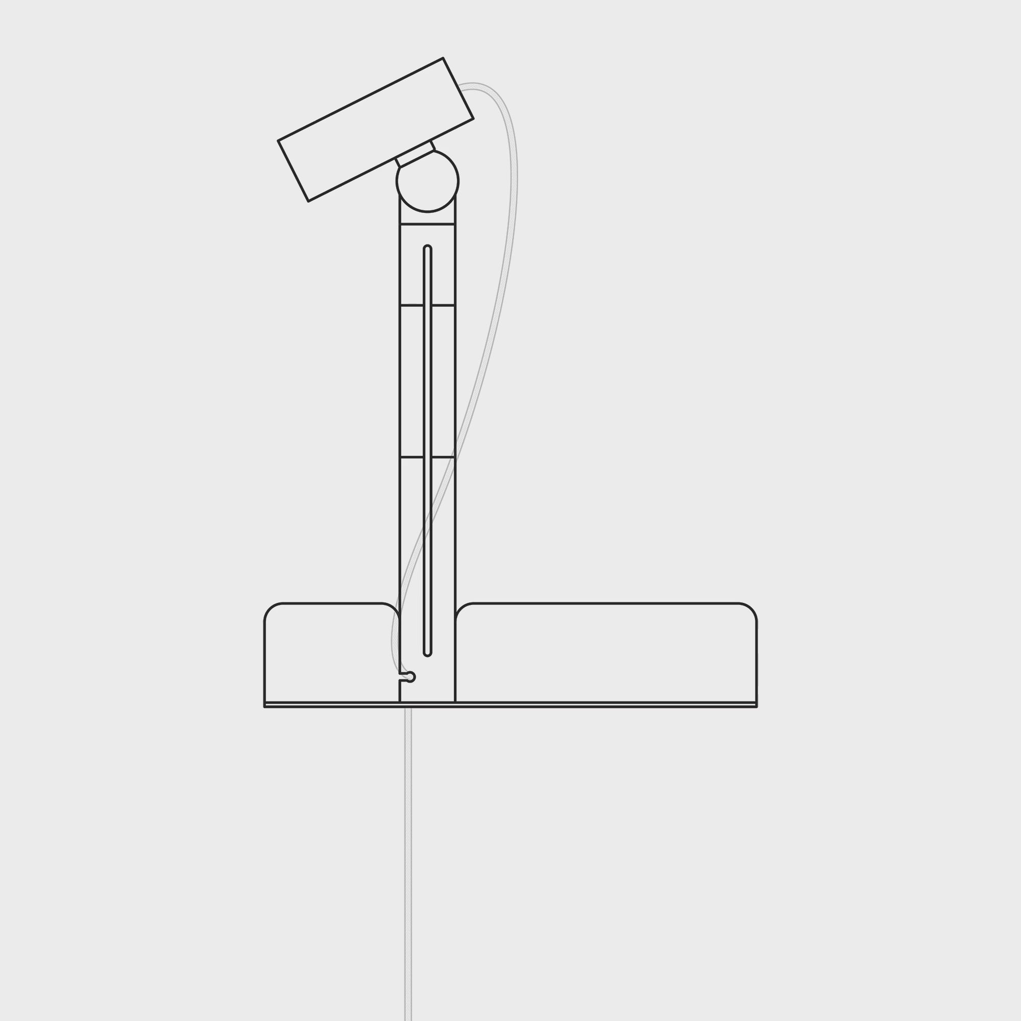 Load video: Wall lamp with shelf and adjustable magnetic Spotlight - Murio Tubo - Grey