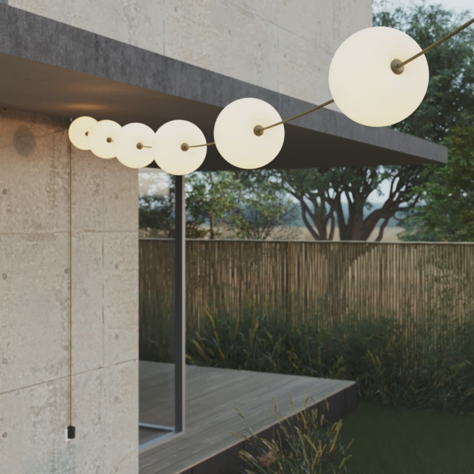 Load video: Outdoor String Light 6 light points IP67 Desert Brown with UK Plug - Marina6 Cherry