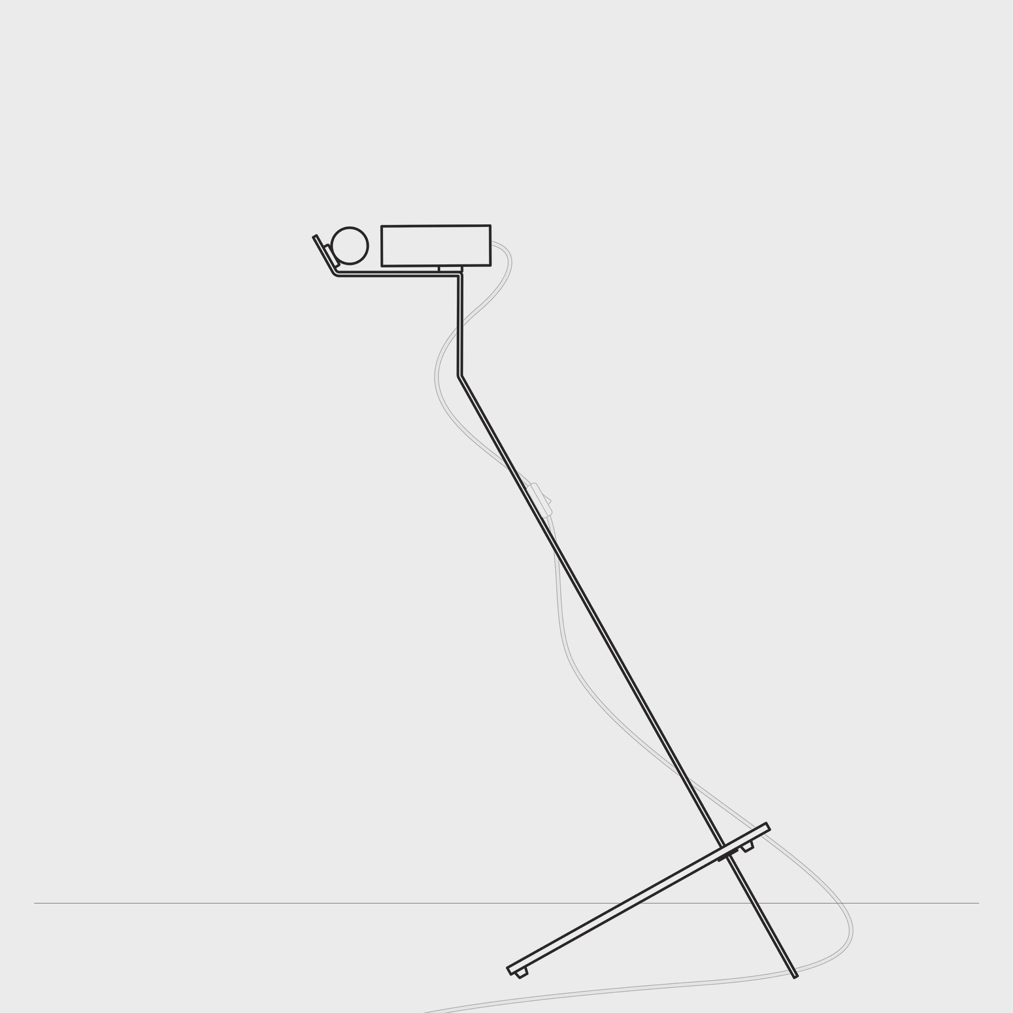 Load video: Tiltable floor lamp with adjustable magnetic spotlight - Mario Tubo - Orange