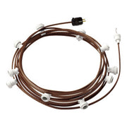 Ready-to-use 40ft String Light with 5 white Sockets, Hook and Plug - CZ22