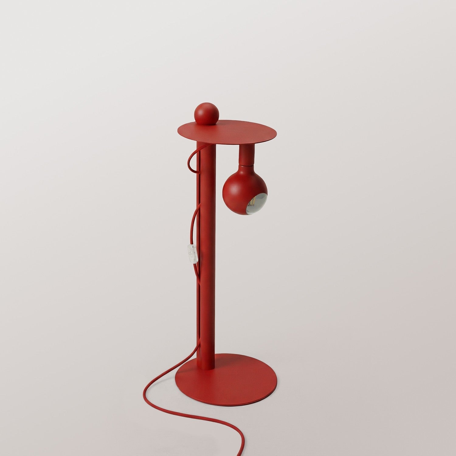 Rocco - Lampada da terra con spina UK e lampadina Camo - Rosso