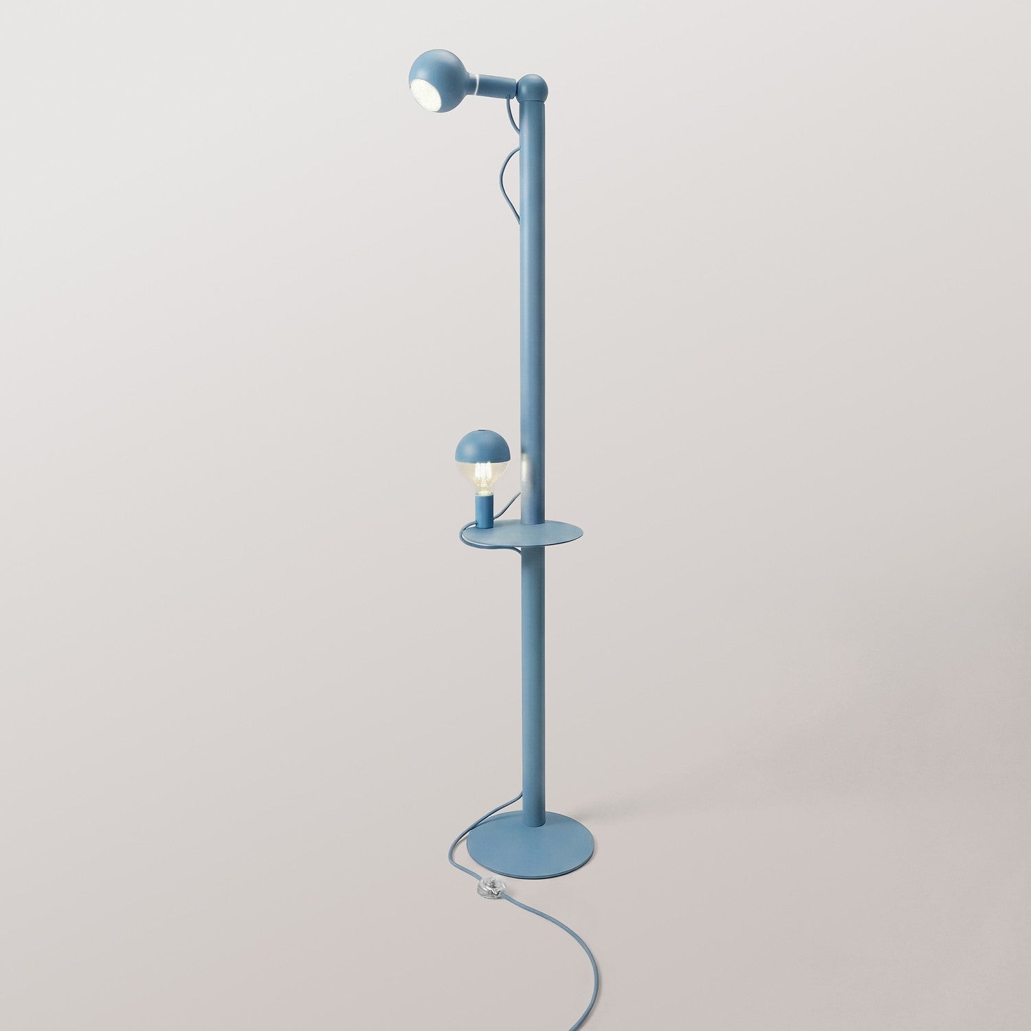 Rocco XXL - Lampada da terra con spina UK e lampadina Maria e Camo - Blu