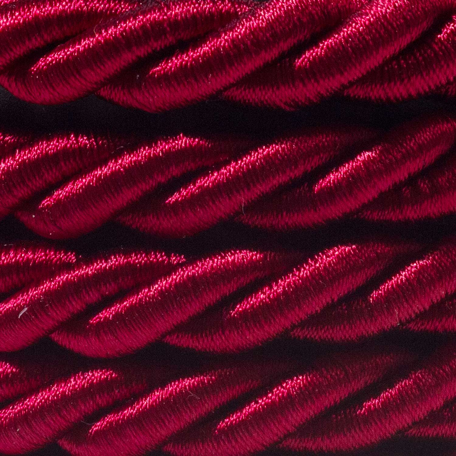 Rope electrical wire 18/3 AWG wire inside. Shiny Dark Bordeaux Fabric