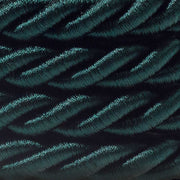 Rope electrical wire 18/3 AWG wire inside. Shiny Dark Green Fabric