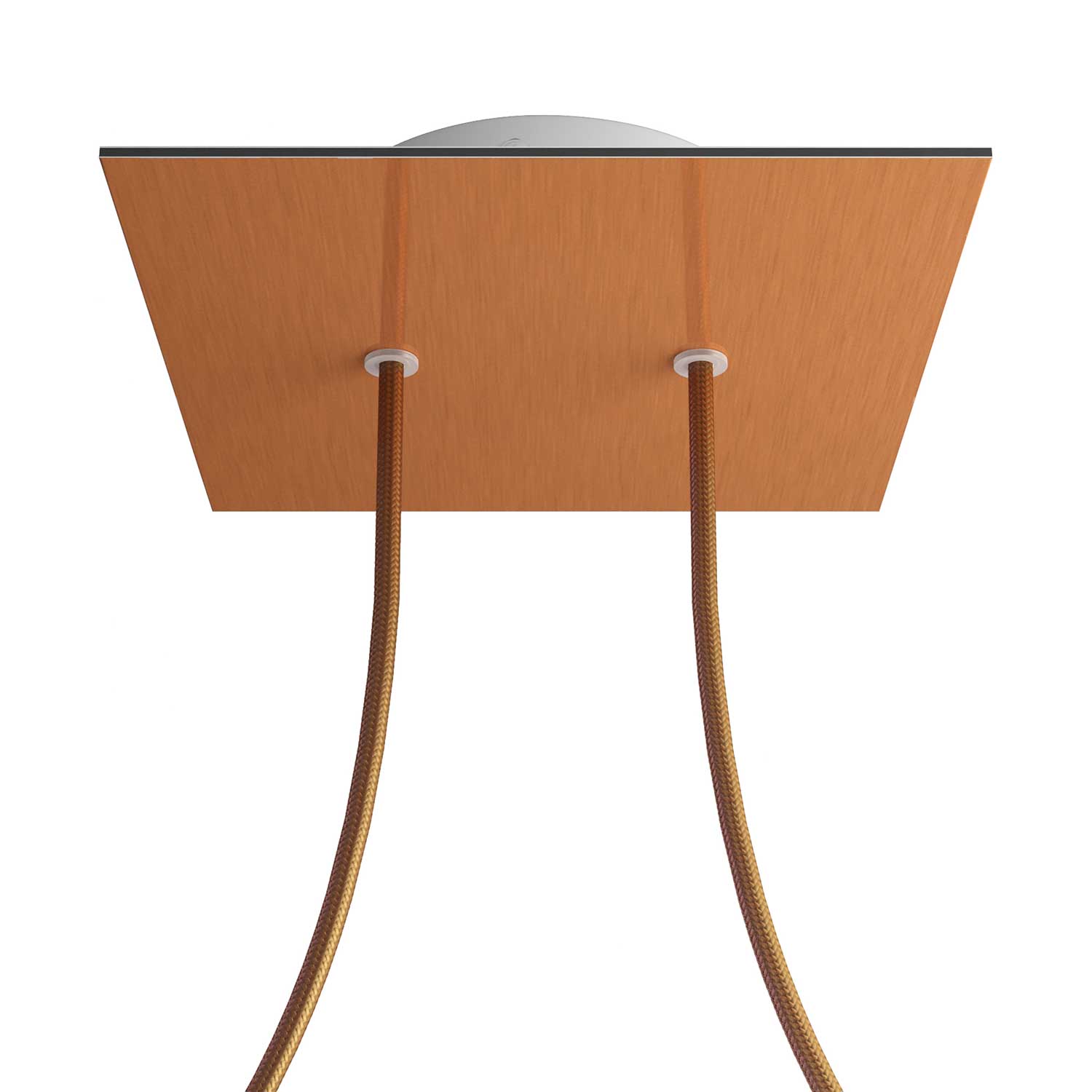 Rosone Rose-One quadrato, 200 mm con 2 fori e 4 fori laterali - Dibond Rame satinato Bianco