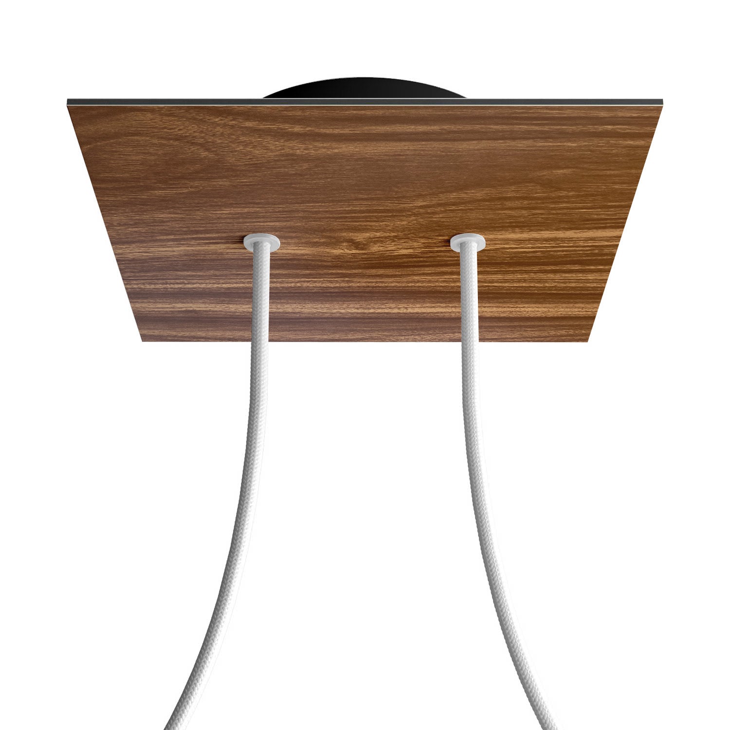 Rosone Rose-One quadrato, 200 mm con 2 fori e 4 fori laterali - Legno Nero