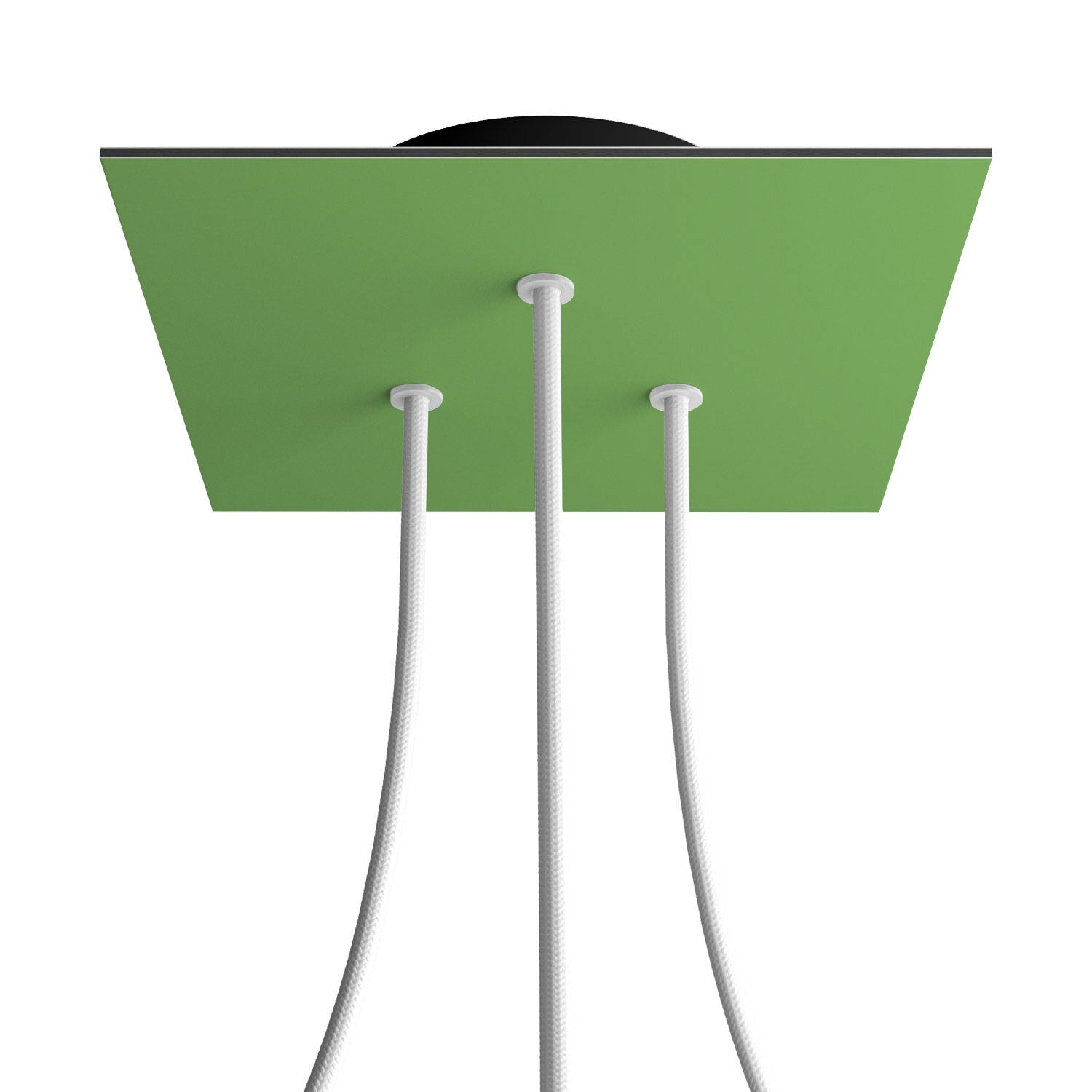 Rosone Rose-One quadrato, 200 mm con 3 fori e 4 fori laterali - Verde prato Nero