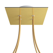 Rosone Rose-One quadrato, 200 mm con 4 fori e 4 fori laterali - Dibond Ottone satinato Bianco