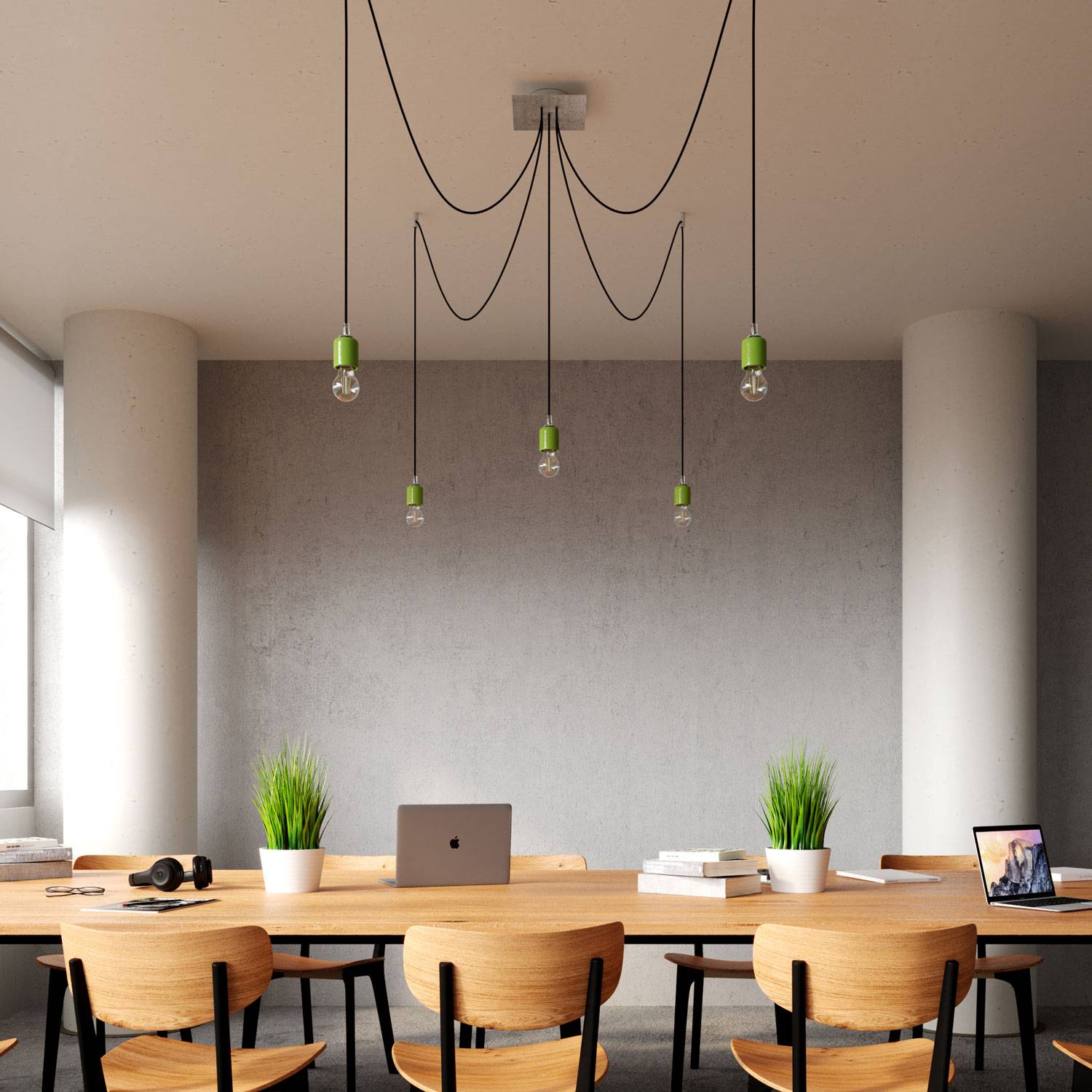 Rosone Rose-One quadrato, 200 mm con 5 fori e 4 fori laterali - Dibond Acciaio satinato Bianco