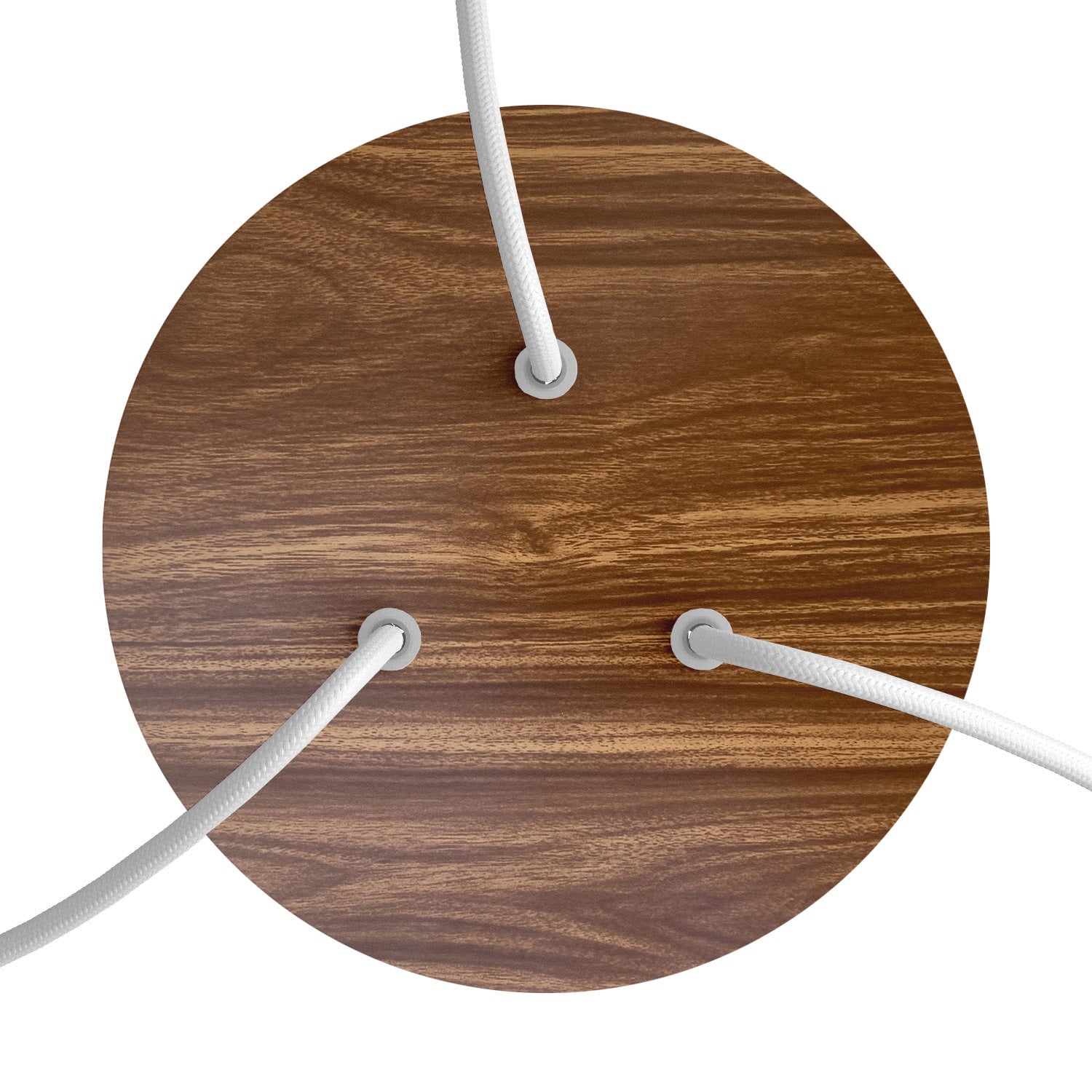 Rosone Rose-One rotondo, diametro 200 mm con 3 fori e 4 fori laterali - Legno Bianco