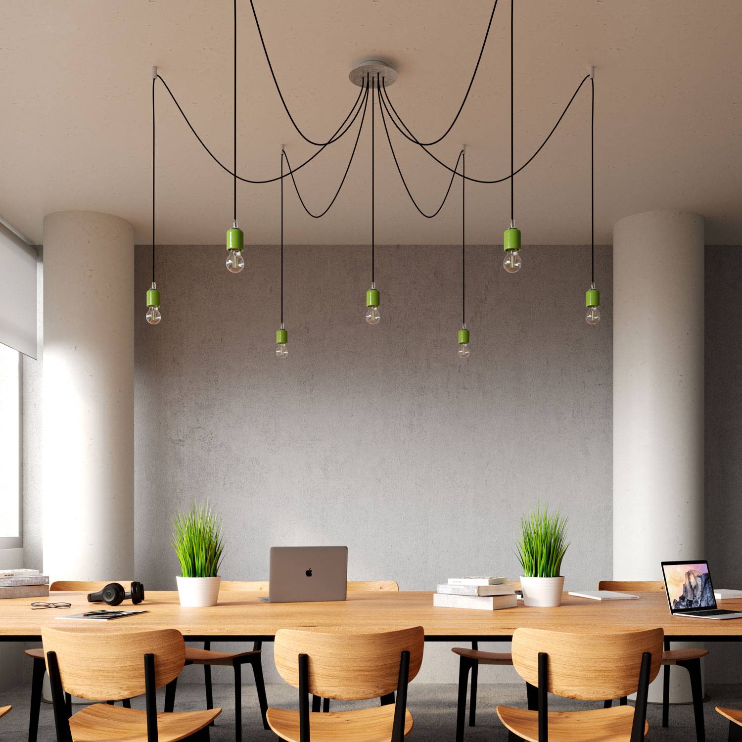 Rosone Rose-One rotondo, diametro 200 mm con 7 fori e 4 fori laterali - Antracite Bianco