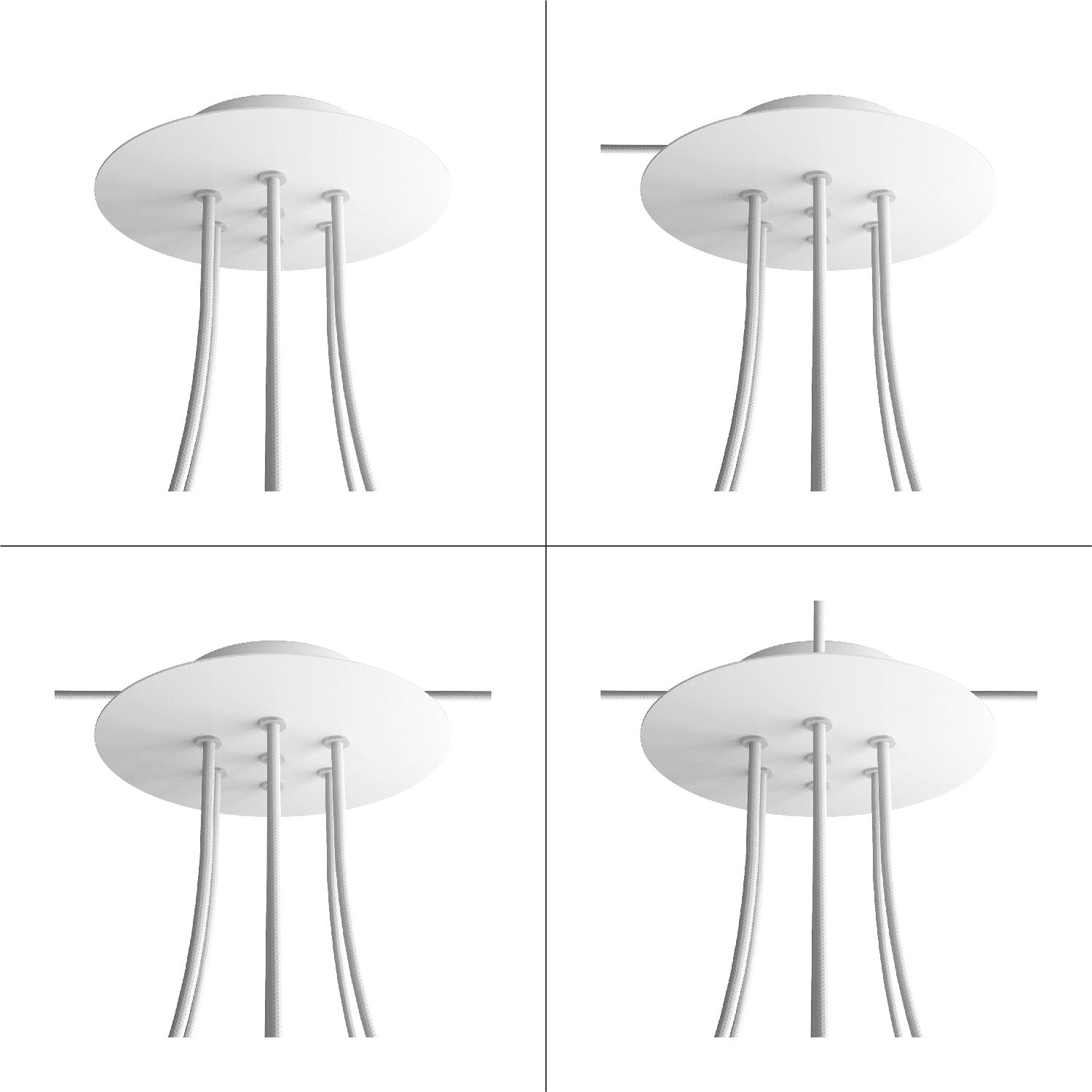 Rosone Rose-One rotondo, diametro 200 mm con 7 fori e 4 fori laterali - Verde prato Bianco