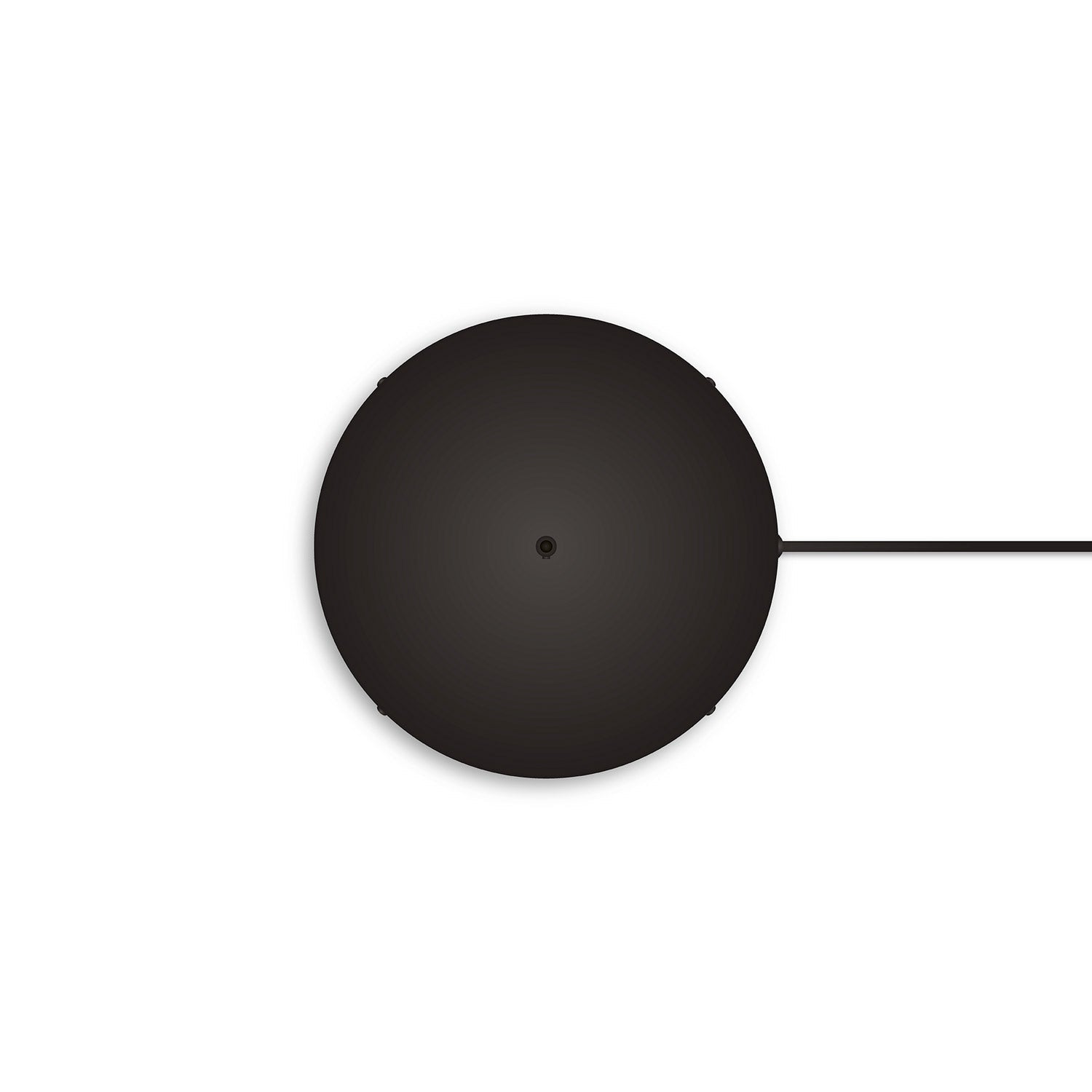 Rosone rotondo in alluminio Ø 30 cm con staffa e cavo di messa a terra, con 1 foro centrale - Nero 1
