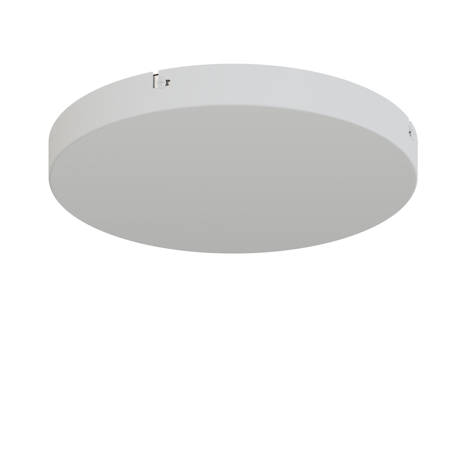 Rosone rotondo in alluminio Ø 30 cm con staffa e cavo di messa a terra, senza fori - Bianco Opaco