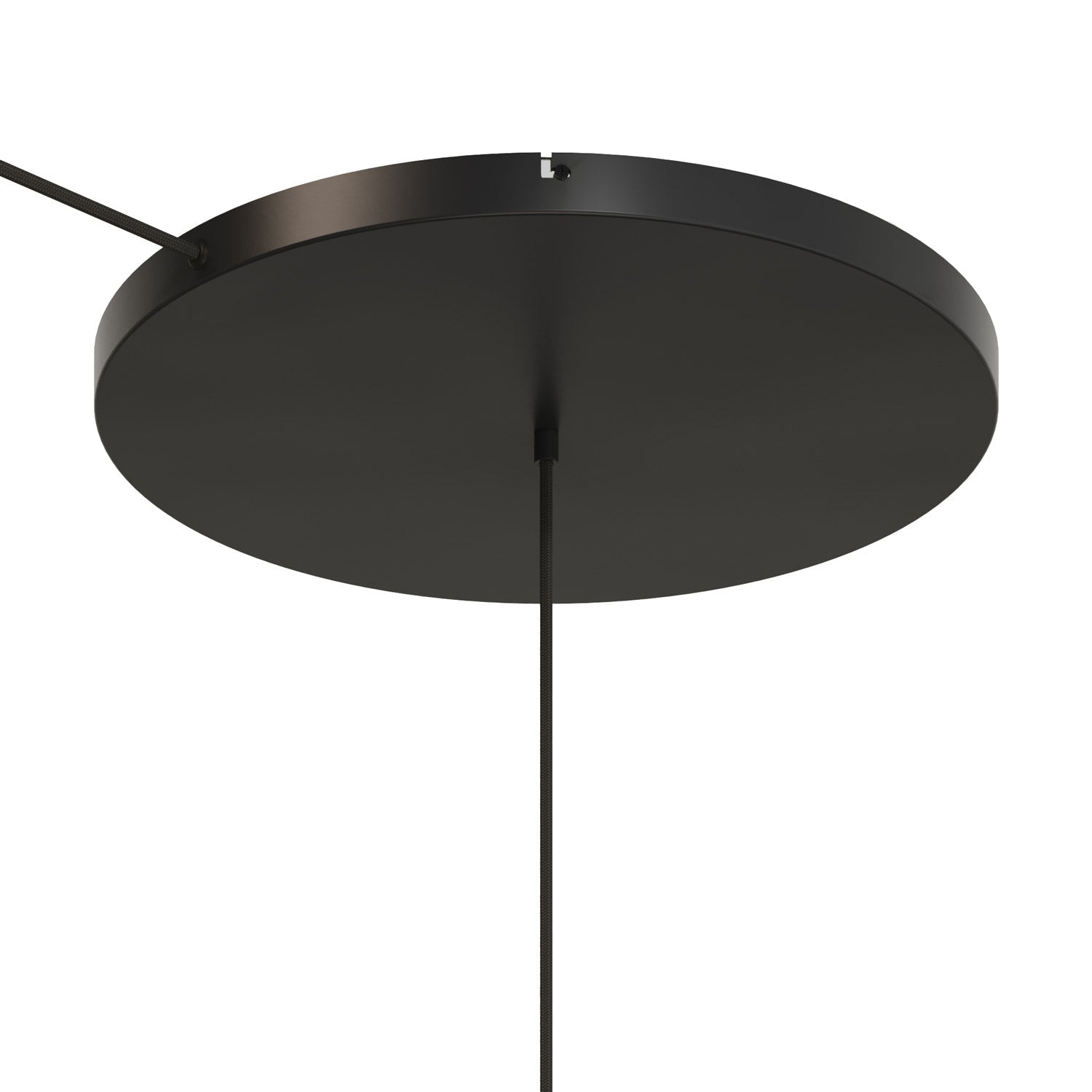 Rosone rotondo in alluminio Ø 50 cm con staffa e cavo di messa a terra, con 1 foro frontale - Nero 1
