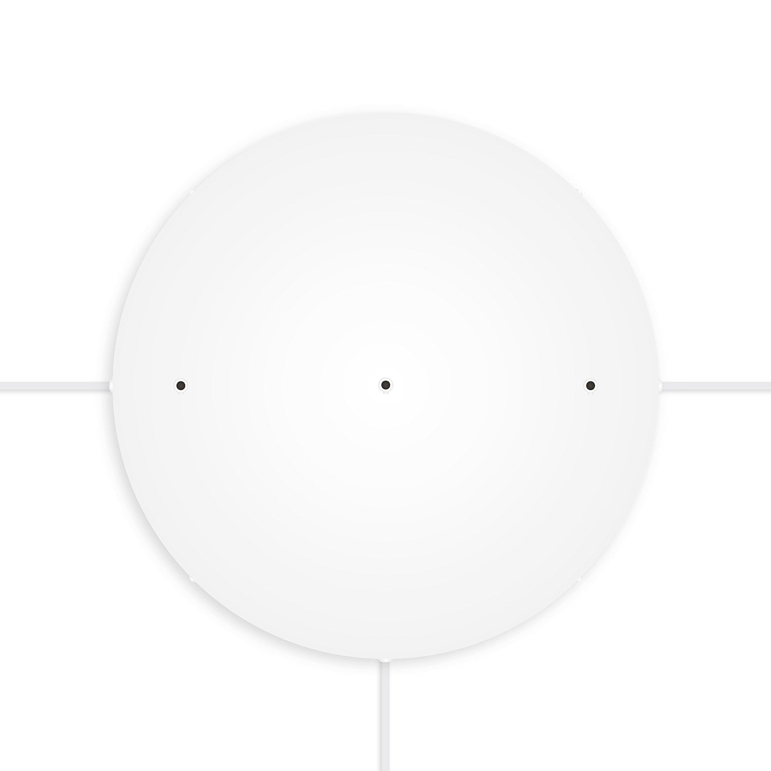 Rosone rotondo in alluminio Ø 50 cm con staffa e cavo di messa a terra, con 3 fori in linea frontali - Bianco Opaco 3