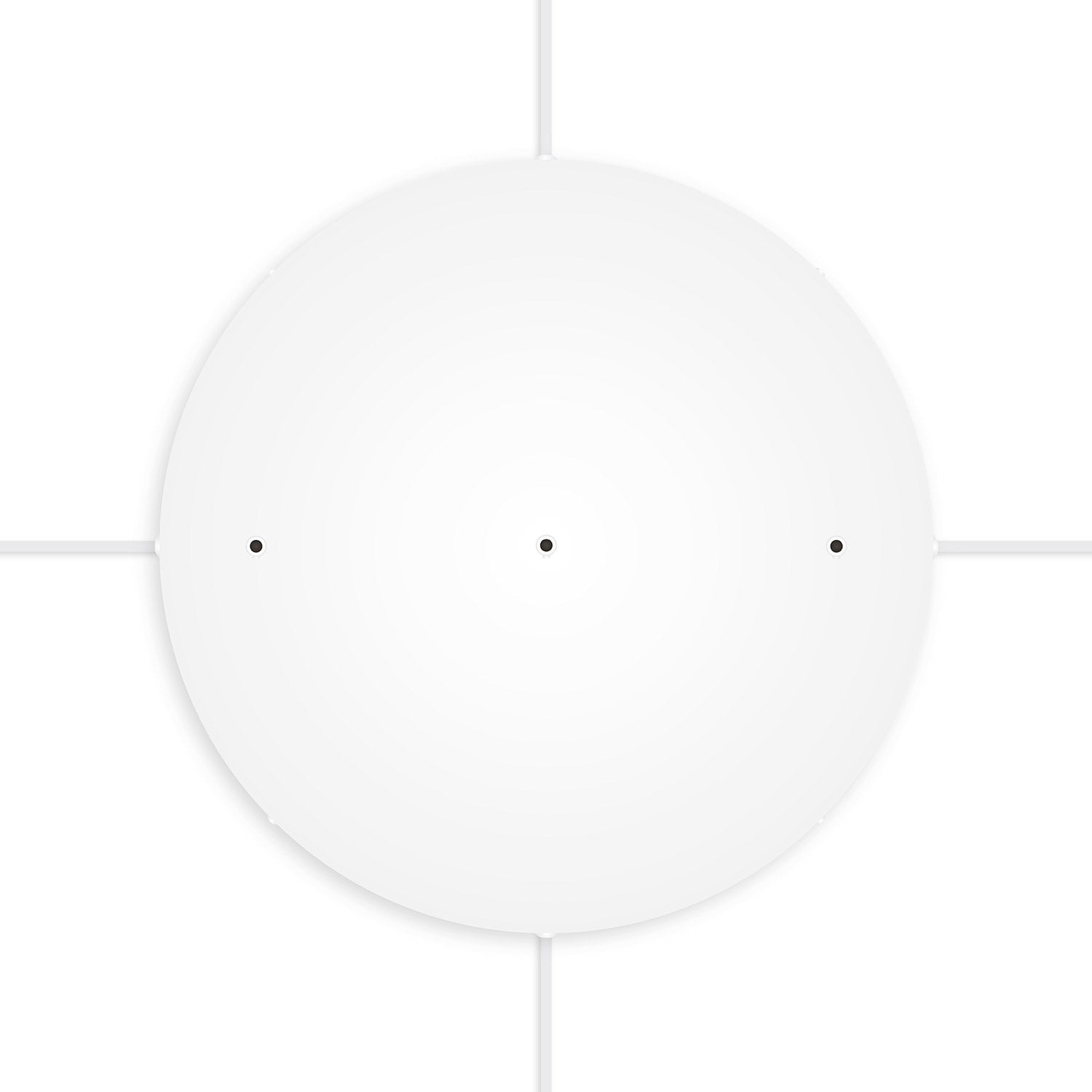 Rosone rotondo in alluminio Ø 50 cm con staffa e cavo di messa a terra, con 3 fori in linea frontali - Bianco Opaco 4