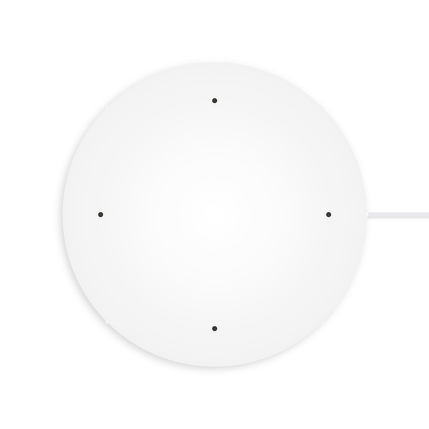 Rosone rotondo in alluminio Ø 50 cm con staffa e cavo di messa a terra, con 4 fori frontali - Bianco Opaco 1