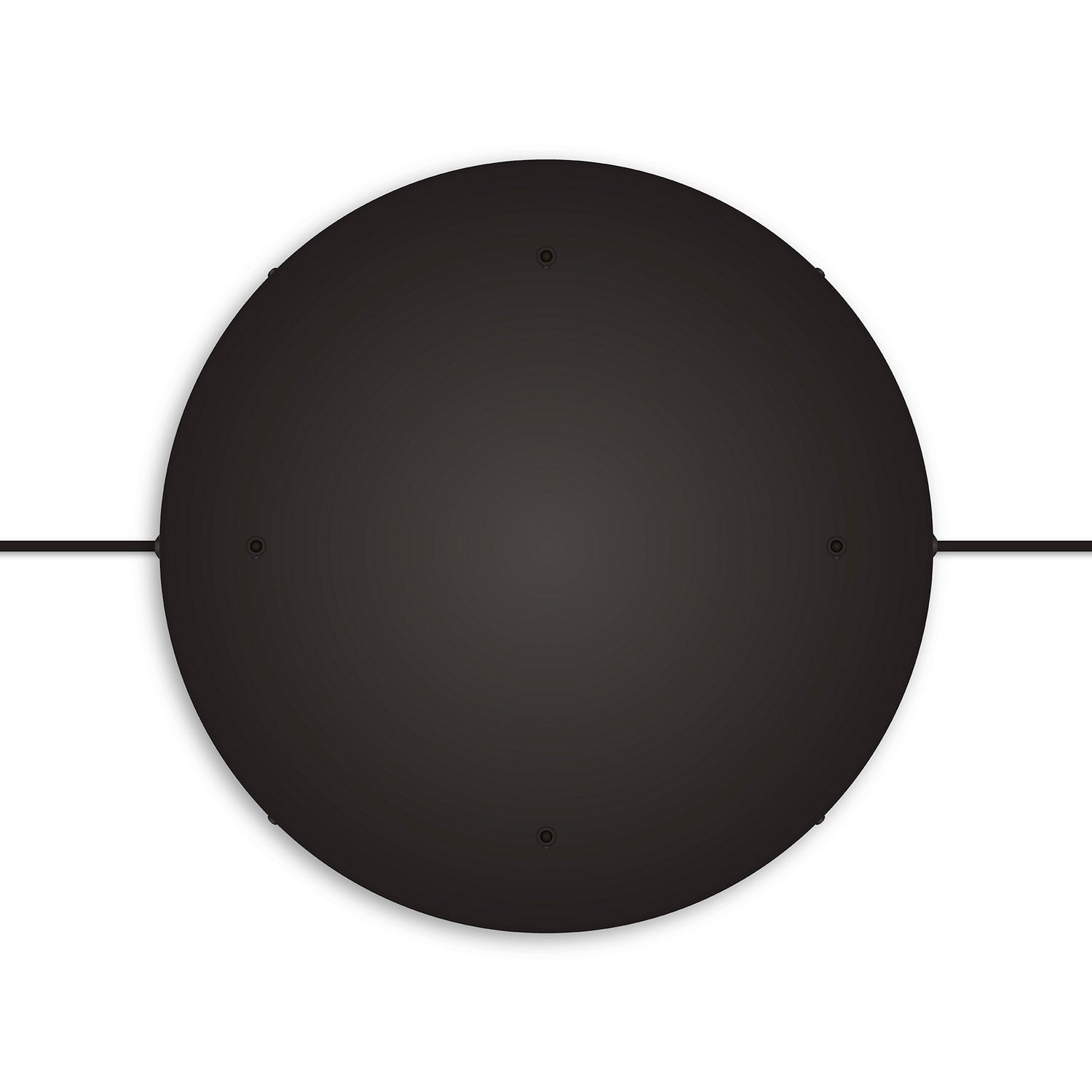 Rosone rotondo in alluminio Ø 50 cm con staffa e cavo di messa a terra, con 4 fori frontali - Nero 2