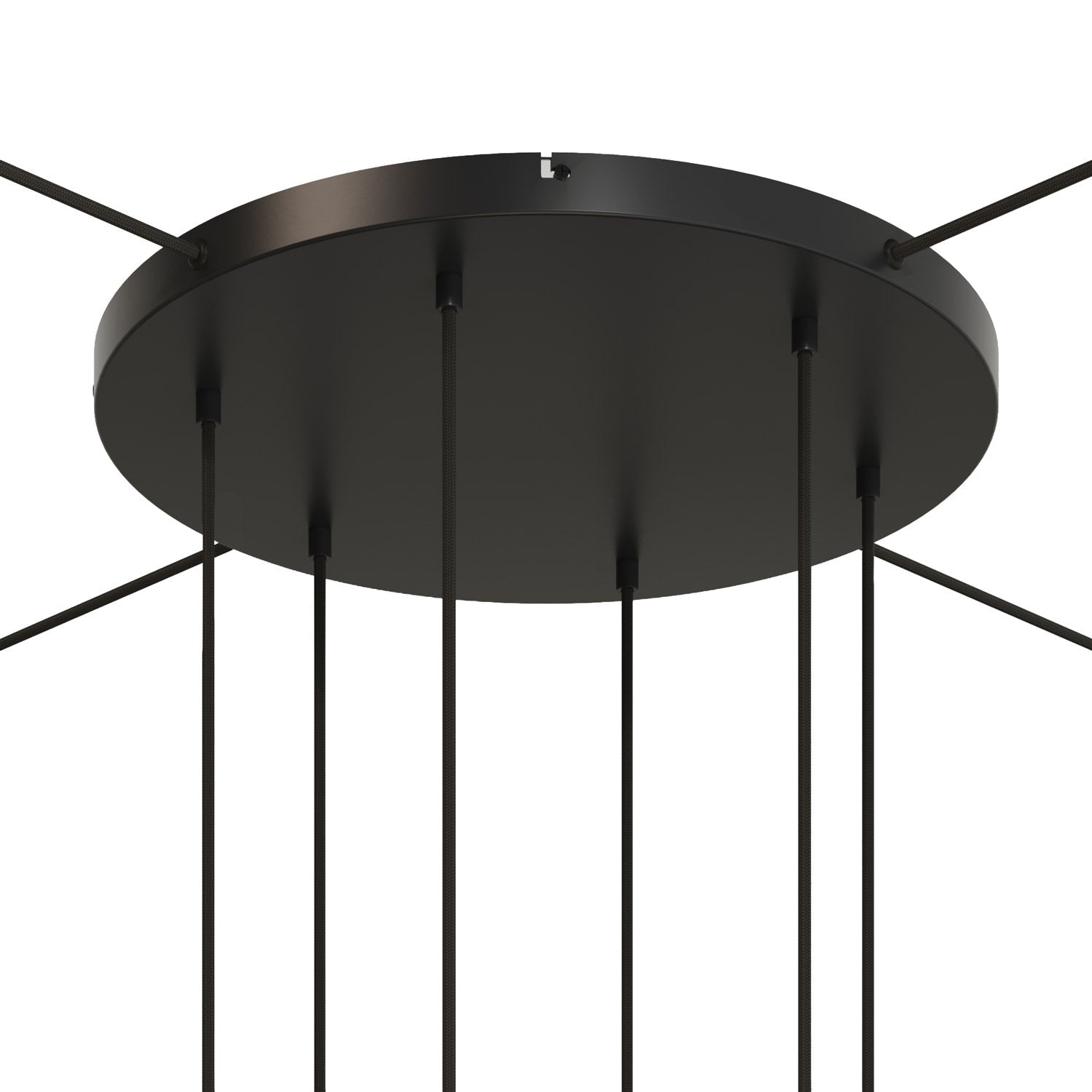 Rosone rotondo in alluminio Ø 50 cm con staffa e cavo di messa a terra, con 6 fori frontali - Nero 4