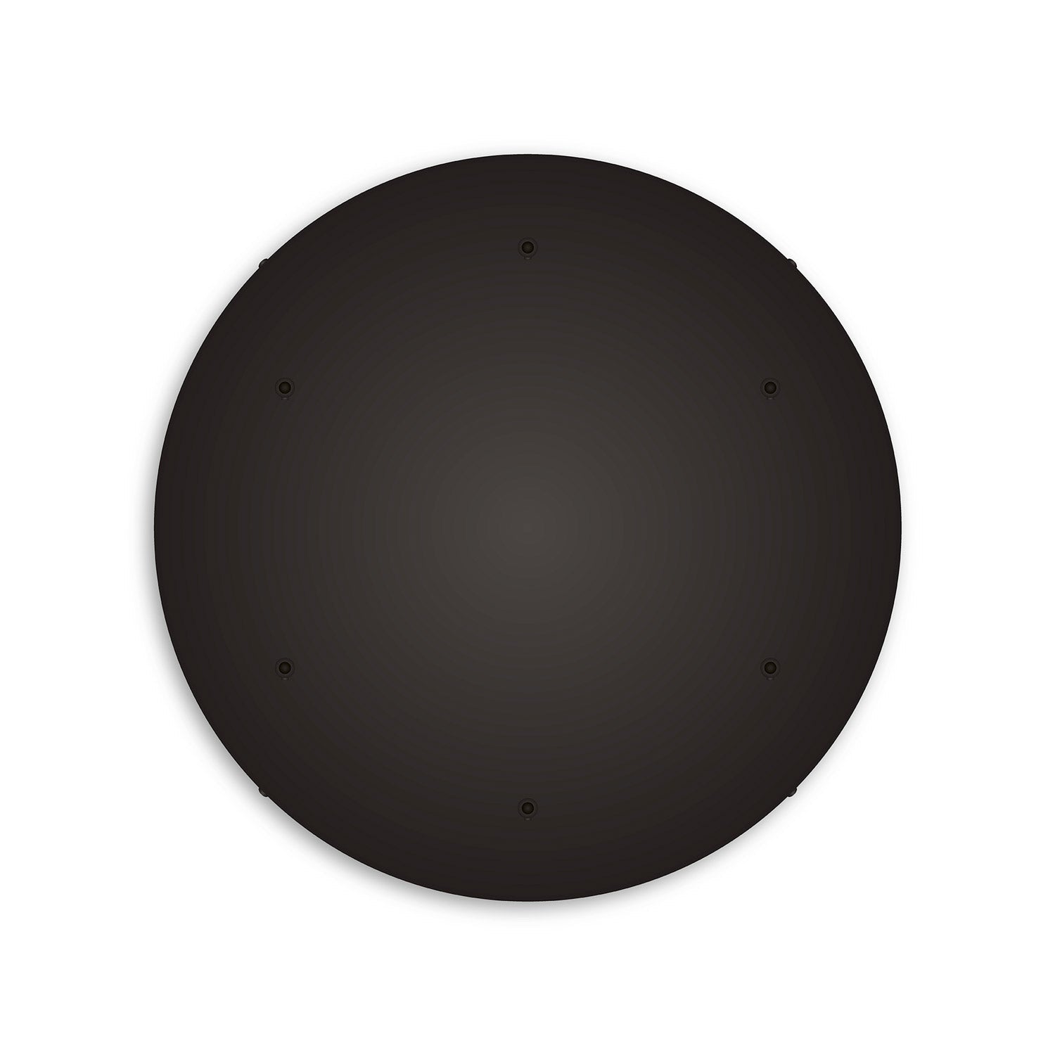 Rosone rotondo in alluminio Ø 50 cm con staffa e cavo di messa a terra, con 6 fori frontali - Nero 0