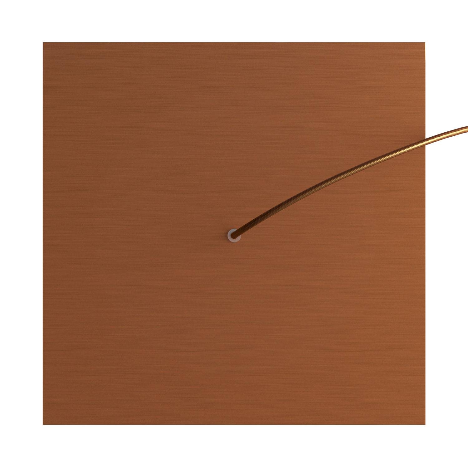 Rosone XXL Rose-One quadrato, 400 mm con 1 foro e 4 fori laterali - Dibond Rame satinato Bianco