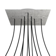 Rosone XXL Rose-One quadrato, 400 mm con 10 fori e 4 fori laterali - Cemento Bianco