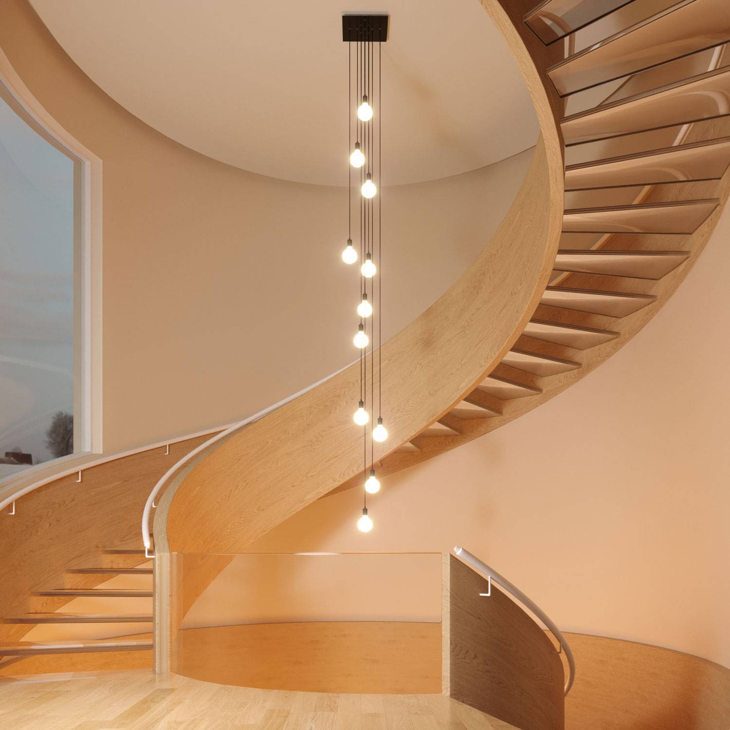 Rosone XXL Rose-One quadrato, 400 mm con 10 fori e 4 fori laterali - Marmo Marquina Bianco