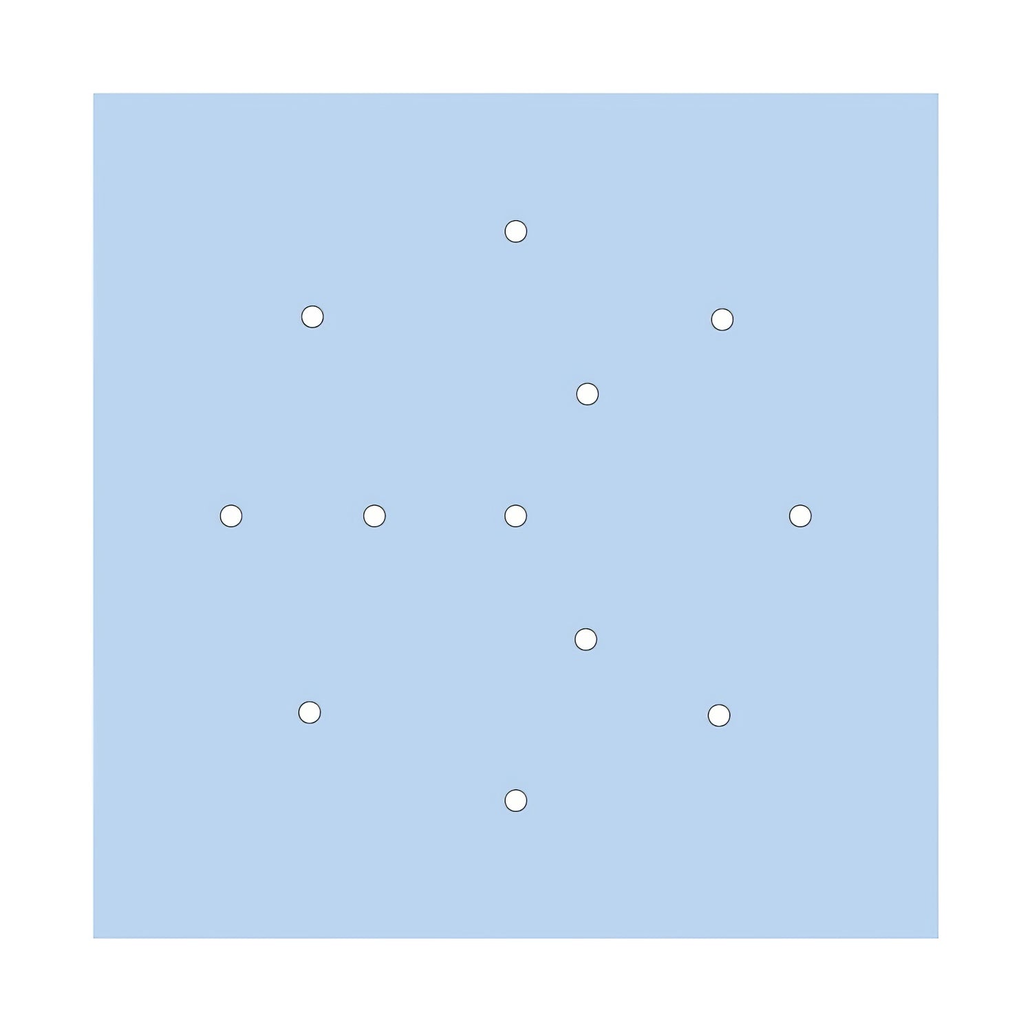 Rosone XXL Rose-One quadrato, 400 mm con 12 fori e 4 fori laterali - Blu carta da zucchero Bianco