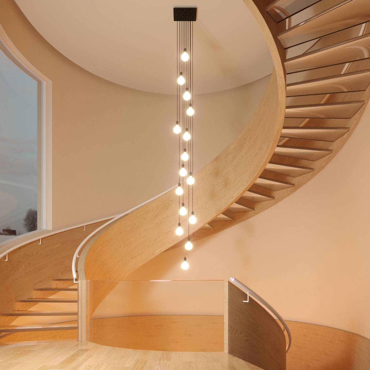 Rosone XXL Rose-One quadrato, 400 mm con 14 fori e 4 fori laterali - Bianco opaco Bianco