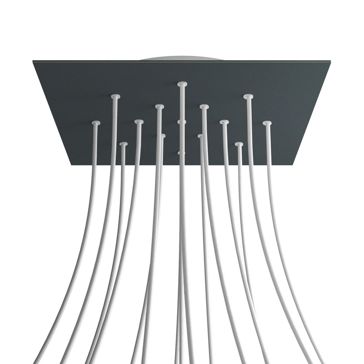 XXL Rose-One square ceiling canopy, 400 mm with 15 holes and 4 side ...