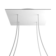 Rosone XXL Rose-One quadrato, 400 mm con 4 fori e 4 fori laterali - Bianco opaco Bianco