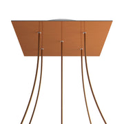 Rosone XXL Rose-One quadrato, 400 mm con 5 fori e 4 fori laterali - Dibond Rame satinato Bianco