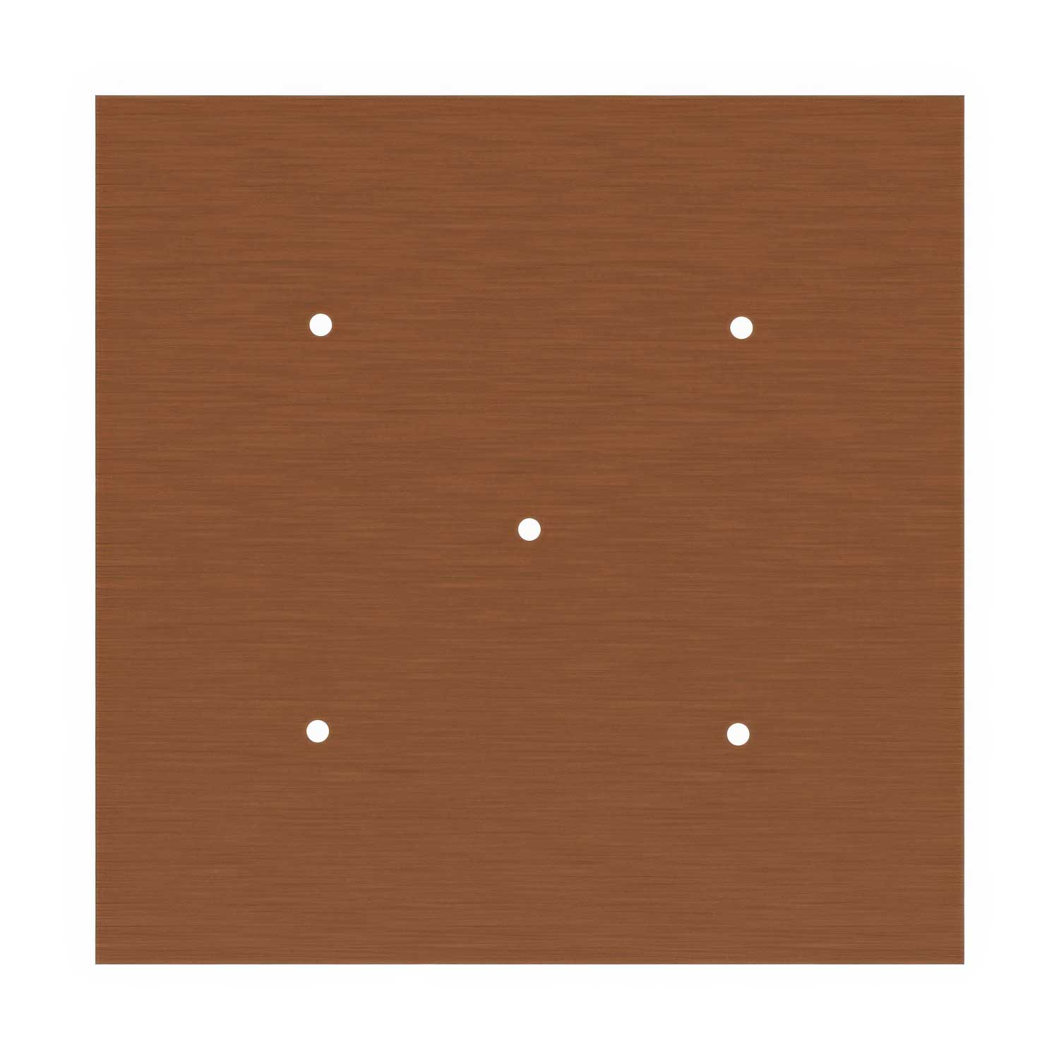 Rosone XXL Rose-One quadrato, 400 mm con 5 fori e 4 fori laterali - Dibond Rame satinato Bianco