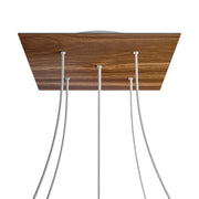 Rosone XXL Rose-One quadrato, 400 mm con 5 fori e 4 fori laterali - Legno Bianco