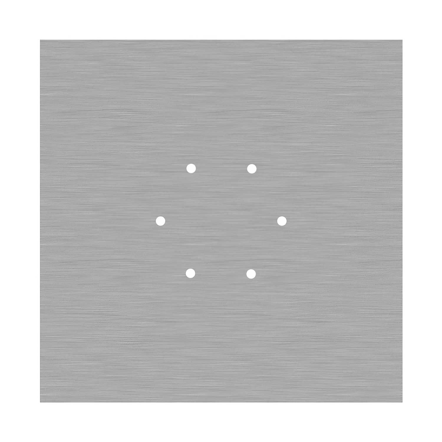 Rosone XXL Rose-One quadrato, 400 mm con 6 fori e 4 fori laterali - Dibond Acciaio satinato Bianco