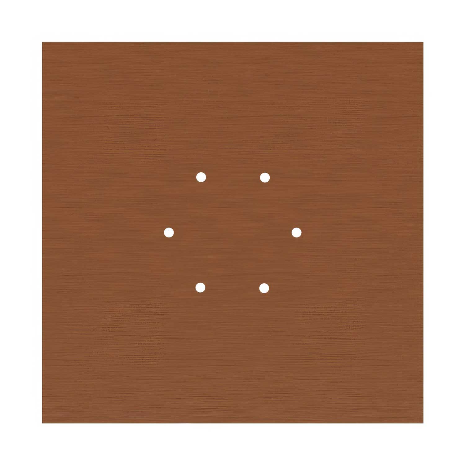 Rosone XXL Rose-One quadrato, 400 mm con 6 fori e 4 fori laterali - Dibond Rame satinato Bianco