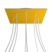 Rosone XXL Rose-One quadrato, 400 mm con 8 fori e 4 fori laterali - Mostarda Bianco