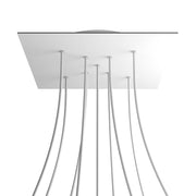 Rosone XXL Rose-One quadrato, 400 mm con 9 fori a X e 4 fori laterali - Bianco opaco Bianco