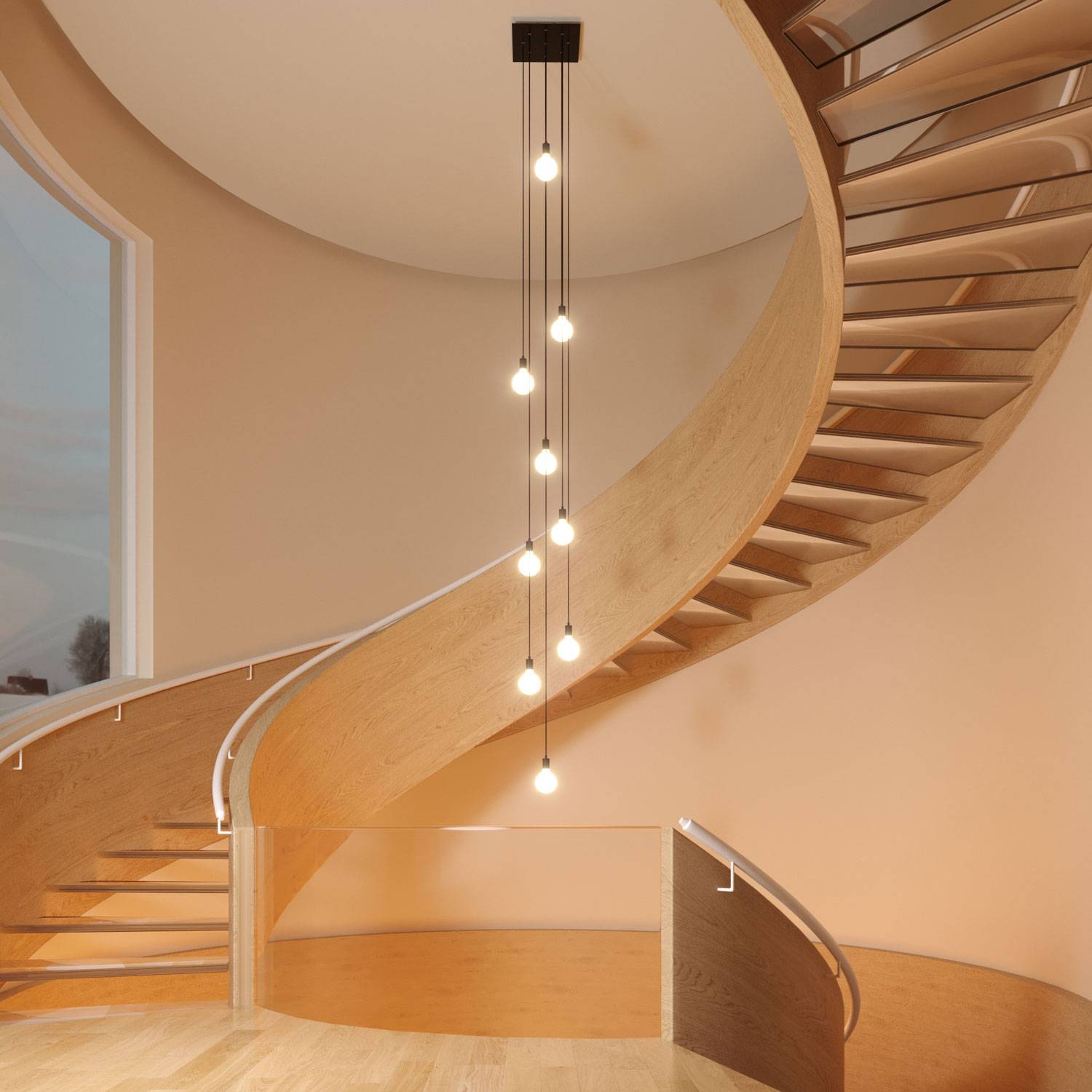 Rosone XXL Rose-One quadrato, 400 mm con 9 fori e 4 fori laterali - Marmo Carrara Bianco