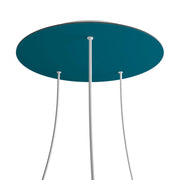 Rosone XXL Rose-One rotondo, diametro 400 mm con 3 fori e 4 fori laterali - Petrolio Bianco