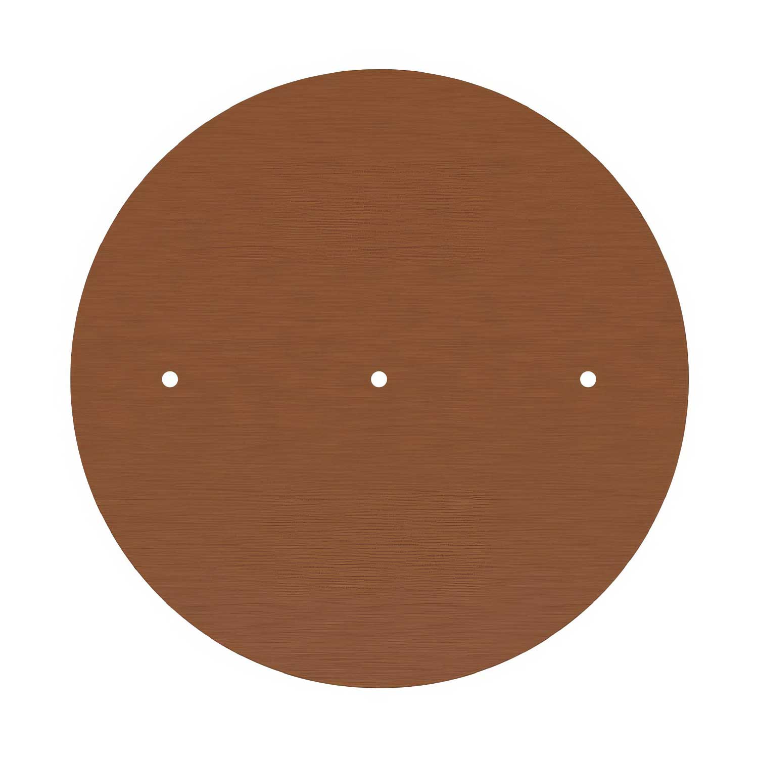 Rosone XXL Rose-One rotondo, diametro 400 mm con 3 fori in linea e 4 fori laterali - Dibond Rame satinato Bianco