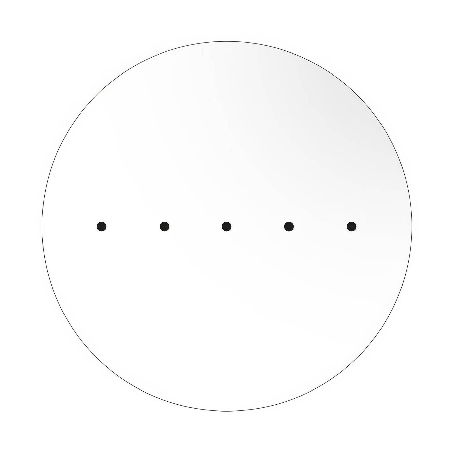 Rosone XXL Rose-One rotondo, diametro 400 mm con 5 fori in linea e 4 fori laterali - Bianco opaco Bianco